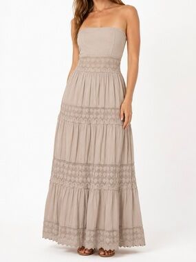 Blanco by Nature Zuri Strapless Cotton Maxi Dress Size M